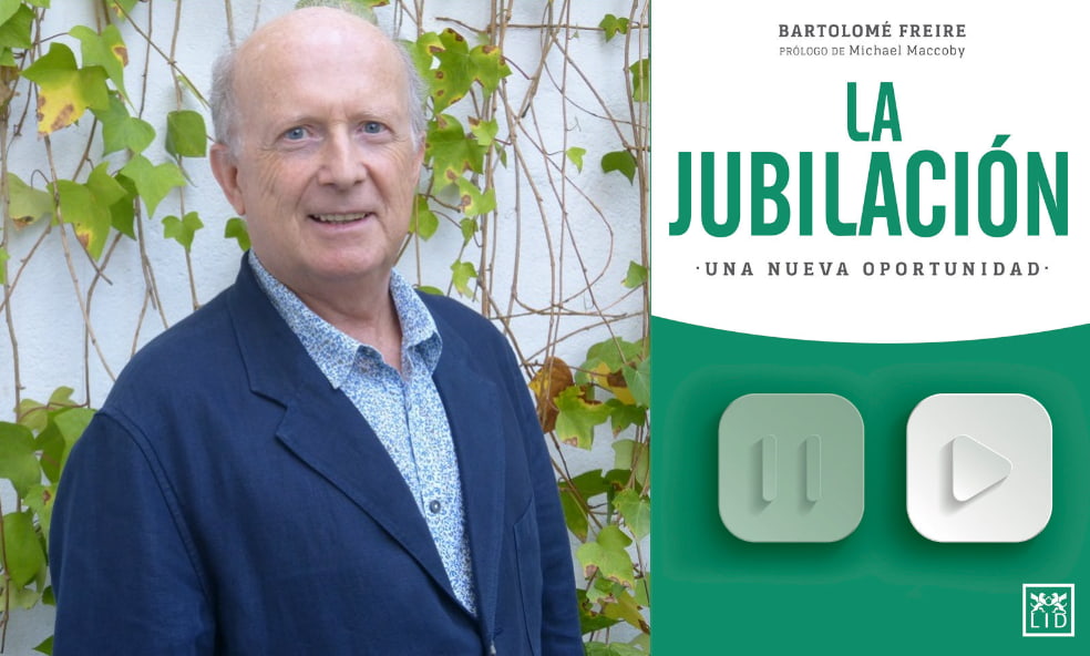 Doctor Bartolomé Freire y Portada del libro "La jubilación una nueva oportunidad"
